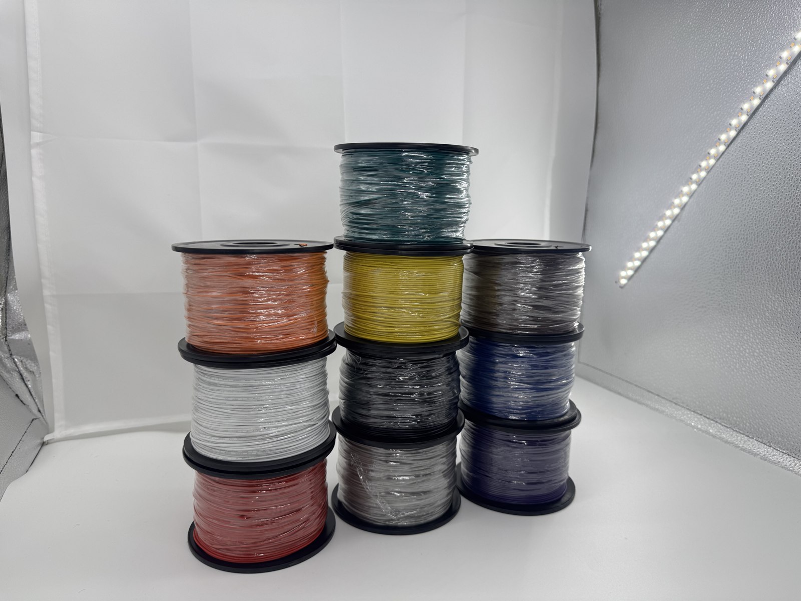 Single-core wire in multiple colours on reels